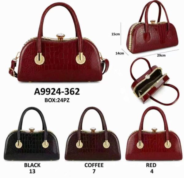 Bolso Sintético Premium de Gran Calidad con Estampado Croco y Detalles de Joyas para Mujer - Imagen 5