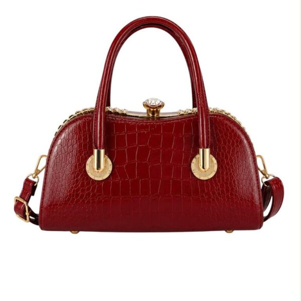 Bolso Sintético Premium de Gran Calidad con Estampado Croco y Detalles de Joyas para Mujer - Imagen 3
