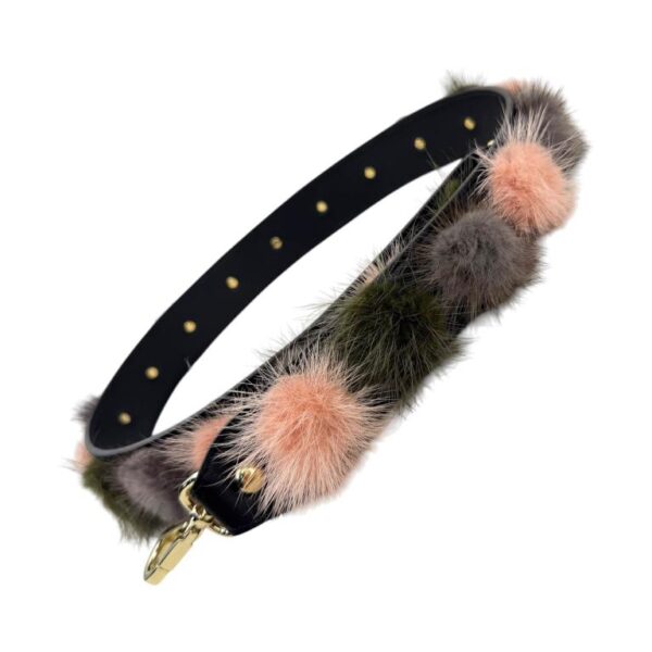 Asa para Bolso de Piel con Pompones Decorativos de Pelito - Imagen 3