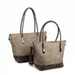 Bolso de Hombro + Bolso de Mano Sintéticos Bicolor tipo Tote con Elegante Diseño para Mujer