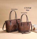Bolso de Hombro + Bolso de Mano Sintéticos Bicolor tipo Tote con Elegante Diseño para Mujer - Imagen 5