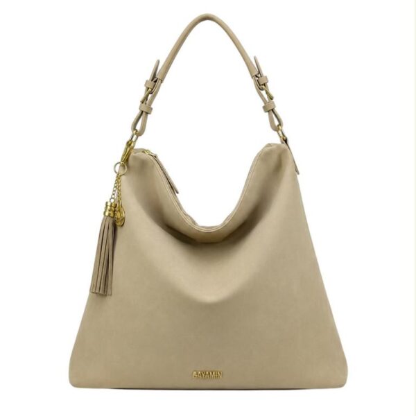 Amplo Bolso de Hombro Sintético Hobo de Mujer Coveri Collection con Asa Ajustable y Bolsillo Trasero - Imagen 4