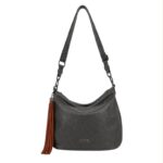 Bolso de Hombro Sintético Coveri Collection con Cremallera Inferior Decorativa y Flecos - Imagen 3