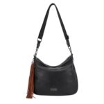 Bolso de Hombro Sintético Coveri Collection con Cremallera Inferior Decorativa y Flecos - Imagen 4