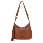 Bolso de Hombro Sintético Coveri Collection con Cremallera Inferior Decorativa y Flecos - Imagen 6