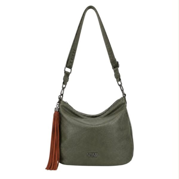 Bolso de Hombro Sintético Coveri Collection con Cremallera Inferior Decorativa y Flecos - Imagen 13