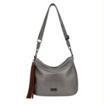 Bolso de Hombro Sintético Coveri Collection con Cremallera Inferior Decorativa y Flecos - Imagen 14