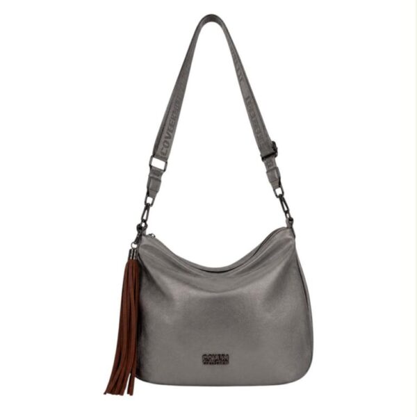 Bolso de Hombro Sintético Coveri Collection con Cremallera Inferior Decorativa y Flecos - Imagen 14