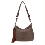 Bolso de Hombro Sintético Coveri Collection con Cremallera Inferior Decorativa y Flecos - Imagen 2