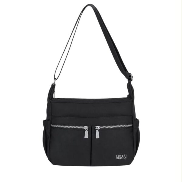 Bolso de Hombro en Tela Nylon Coveri Collection con 6 Bolsillos Exteriores y Cremallera Mujer - Imagen 3
