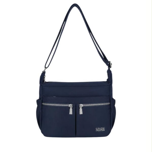 Bolso de Hombro en Tela Nylon Coveri Collection con 6 Bolsillos Exteriores y Cremallera Mujer - Imagen 4