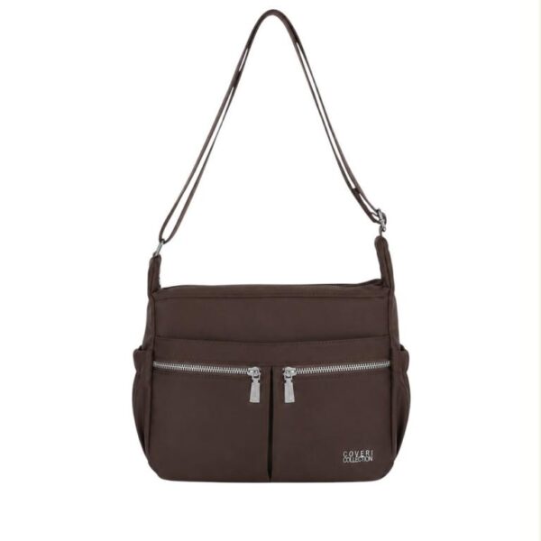 Bolso de Hombro en Tela Nylon Coveri Collection con 6 Bolsillos Exteriores y Cremallera Mujer - Imagen 6