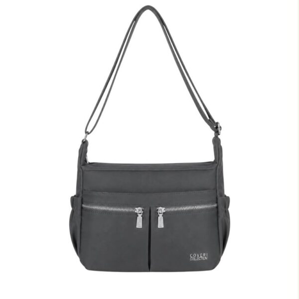 Bolso de Hombro en Tela Nylon Coveri Collection con 6 Bolsillos Exteriores y Cremallera Mujer - Imagen 7