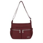 Bolso de Hombro en Tela Nylon Coveri Collection con 6 Bolsillos Exteriores y Cremallera Mujer