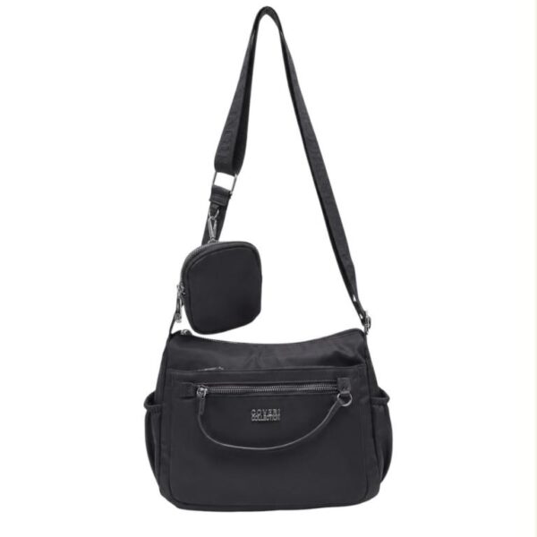 Bolso Bandolera de Mujer en Tela Nylon Coveri Collection con 6 Compartimentos y Monedero Extra - Imagen 5