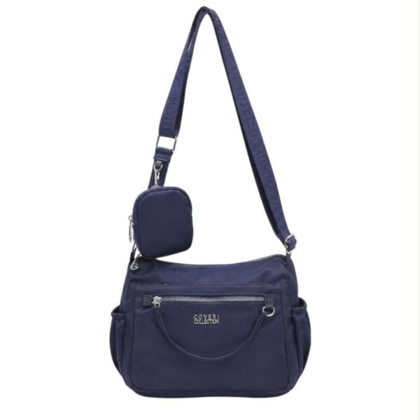Bolso Bandolera de Mujer en Tela Nylon Coveri Collection con 6 Compartimentos y Monedero Extra - Imagen 4