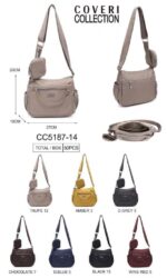 Bolso Bandolera de Mujer en Tela Nylon Coveri Collection con 6 Compartimentos y Monedero Extra - Imagen 2