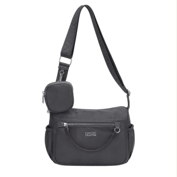Bolso Bandolera de Mujer en Tela Nylon Coveri Collection con 6 Compartimentos y Monedero Extra - Imagen 3