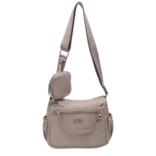Bolso Bandolera de Mujer en Tela Nylon Coveri Collection con 6 Compartimentos y Monedero Extra - Imagen 8