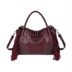 Bolso de Mano Sintético Coveri Collection con Tachuelas, Flecos y Botones en la Cremallera - Imagen 5