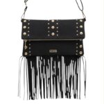 Bolso Bandolera Sintético Coveri Collection con Flecos, Piedras Frontales y Bolsillo Trasero Mujer - Imagen 9