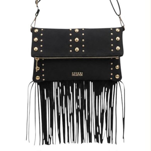 Bolso Bandolera Sintético Coveri Collection con Flecos, Piedras Frontales y Bolsillo Trasero Mujer - Imagen 9