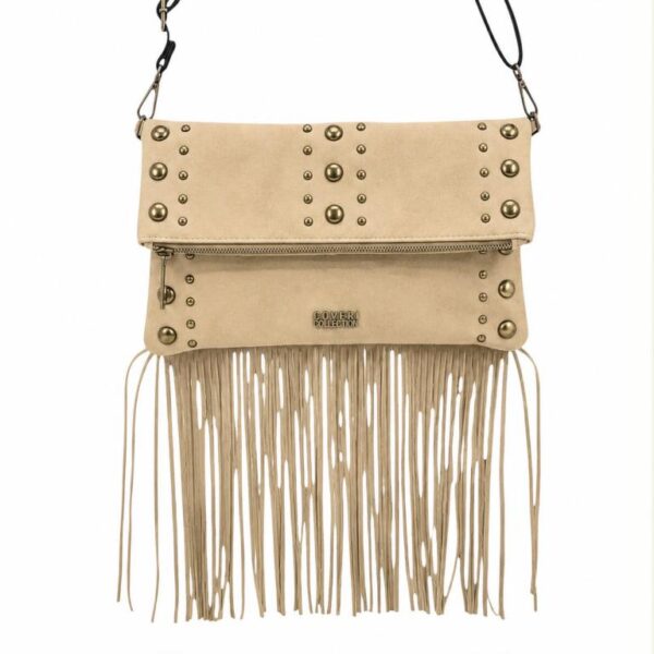 Bolso Bandolera Sintético Coveri Collection con Flecos, Piedras Frontales y Bolsillo Trasero Mujer - Imagen 7