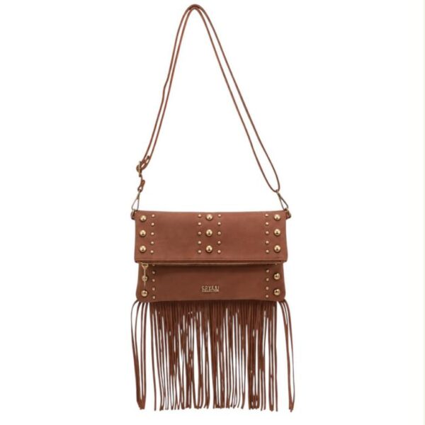 Bolso Bandolera Sintético Coveri Collection con Flecos, Piedras Frontales y Bolsillo Trasero Mujer - Imagen 3