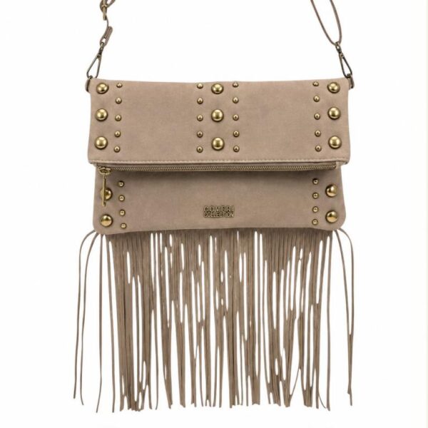 Bolso Bandolera Sintético Coveri Collection con Flecos, Piedras Frontales y Bolsillo Trasero Mujer - Imagen 8