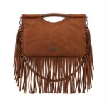 Bolso de Mano Sintético Estilo Serraje Coveri Collection con Flecos Decorativos para Mujer