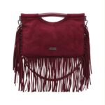 Bolso de Mano Sintético Estilo Serraje Coveri Collection con Flecos Decorativos para Mujer - Imagen 2