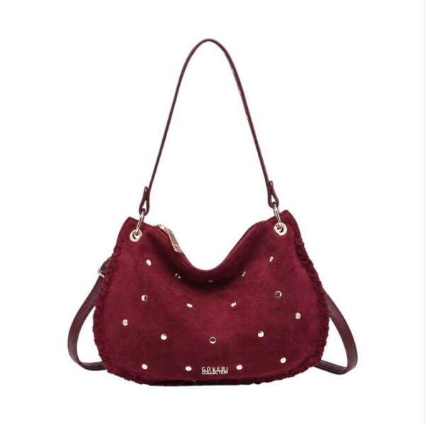 Bolso de Mano Sintético Estilo Serraje Coveri Collection Mujer con Tachuelas en Frontal y Asa - Imagen 2