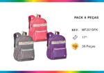 Mochila Escolar Juvenil con Diseño Frontal "Good Things Well Done" y Líneas de Colores