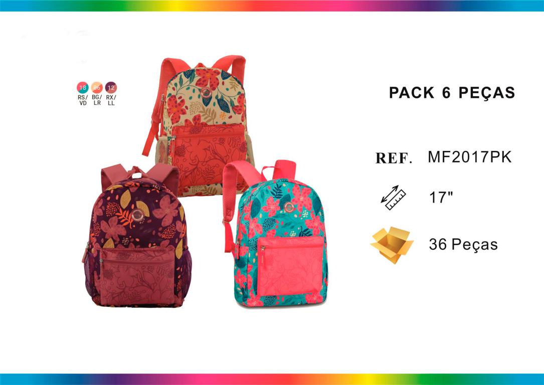 CGCL-MF2017PK-All Mochila Escolar Juvenil con Diseño Floral Colorido, Compartimentos Laterales y Bolsillo Frontal - Imagen 1