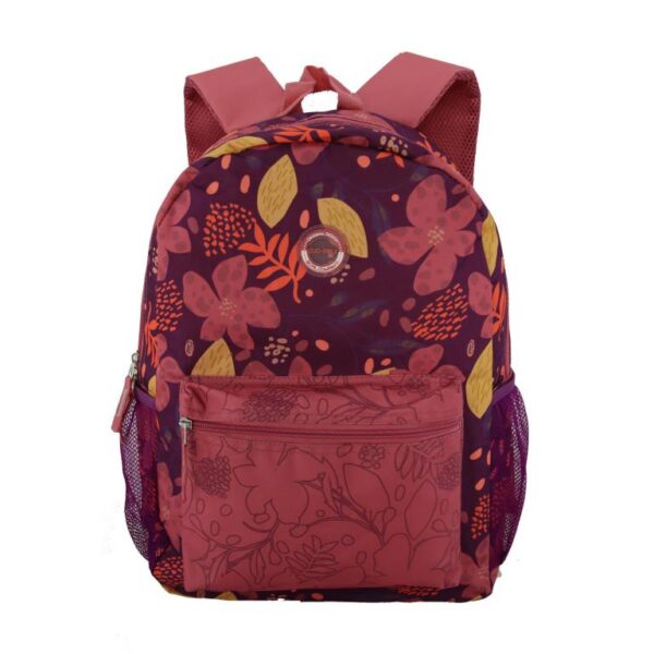 Mochila Escolar Juvenil con Diseño Floral Colorido, Compartimentos Laterales y Bolsillo Frontal - Imagen 3