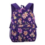Mochila Escolar Juvenil con Diseño de Flores, Bolsillo Frontal y Compartimentos de Rejilla - Imagen 4