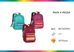 Mochila Escolar Juvenil con Bolsillo Frontal Multicolor, Cremallera y Espacio Amplio