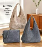 Bolso de Hombro Sintético para Mujer con Diseño de Agujeros y Bolso Bandolera Extra