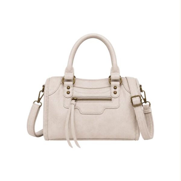 Bolso de Mano Sintético y Compacto con Bolsillos Exteriores y Cremalleras Originales para Mujer - Imagen 5