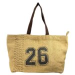 Bolso de Hombro Artesanal tipo Shopper en Yute con Números en el Frontal para Mujer - Imagen 2