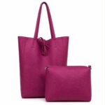 Bolso de Hombro Sintético con Cierre de Cuerdas+Bolsito Extra con Cremallera para Mujer