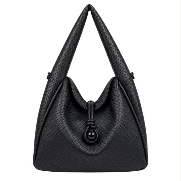 Amplio Bolso de Hombro Sintético Tipo Hobo con Cuerda, Solapa y Cremallera para Mujer - Imagen 8