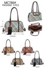 Bolso de Hombro Sintético tipo Bowling con Diseño Multicolor y Decoración Frontal para Mujer - Imagen 2