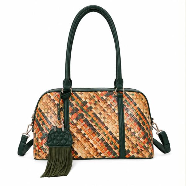 Bolso de Hombro Sintético tipo Bowling con Diseño Multicolor y Decoración Frontal para Mujer - Imagen 6