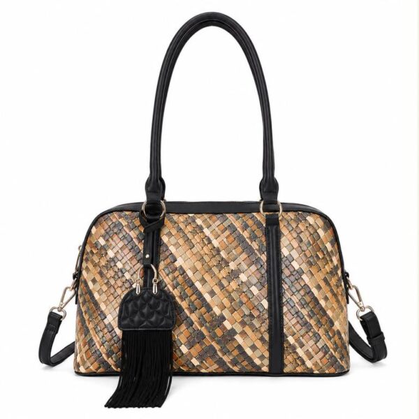 Bolso de Hombro Sintético tipo Bowling con Diseño Multicolor y Decoración Frontal para Mujer - Imagen 5