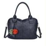 Bolso Maletín Sintético de Mujer con Gran Calidad y Pompones Frontales de Colores Decorativos - Imagen 3