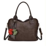 Bolso Maletín Sintético de Mujer con Gran Calidad y Pompones Frontales de Colores Decorativos - Imagen 4