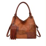 Bolso de Hombro Sintético Hobo para Mujer tipo Patchwork con Frontal Decorativo y Cremallera - Imagen 6