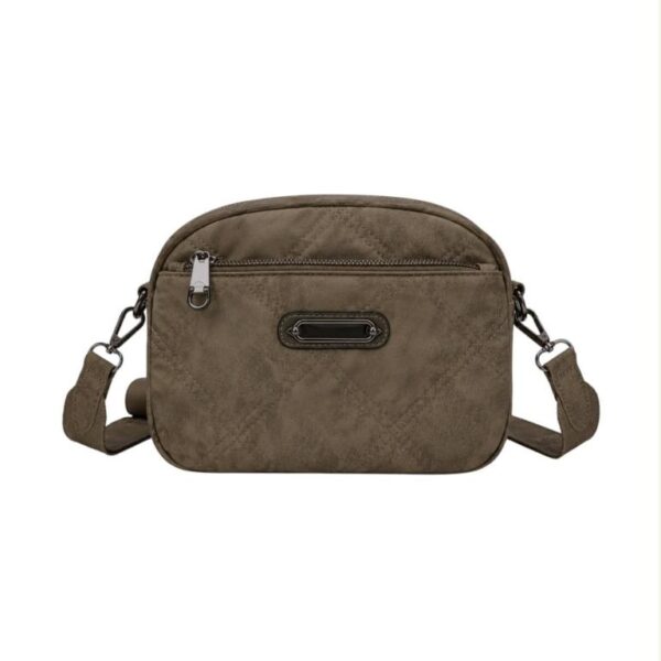 Bolso Bandolera Sintético Acolchado con Agarres Laterales y Bolsillos Exteriores para Mujer - Imagen 8