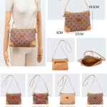 Bolso Bandolera en Corcho Ecológico con Asa Larga y Bolsillo Trasero para Mujer